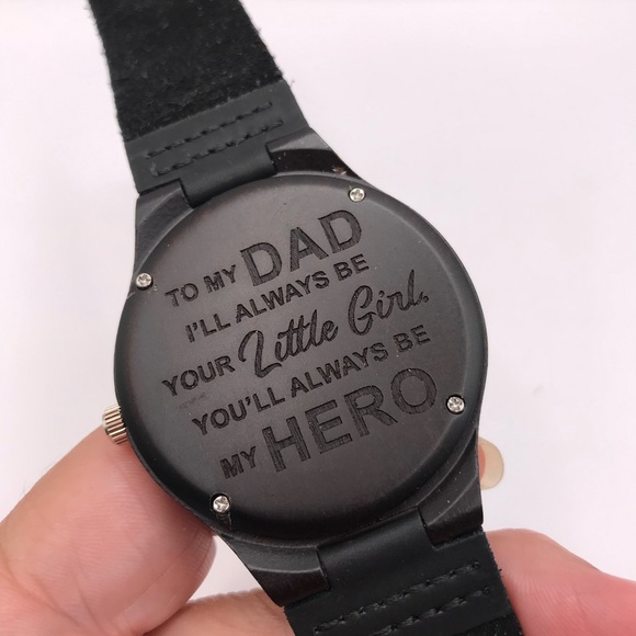 Men’s Wooden Watch with Black Strap - Picture 4 of 6